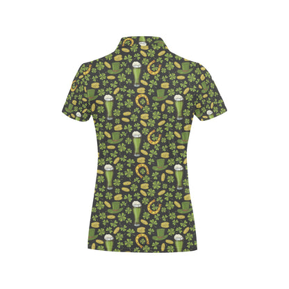 Clover St Patricks Pattern Print Design 03 Women's Polo Shirt