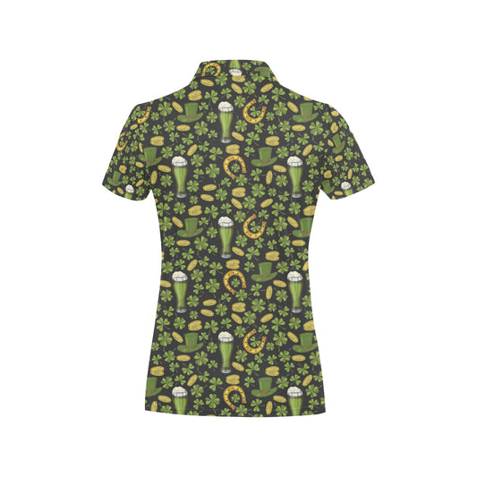 Clover St Patricks Pattern Print Design 03 Women's Polo Shirt