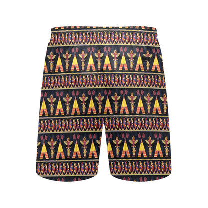 Totem Pole Design Men's Swim Trunks Beach Shorts