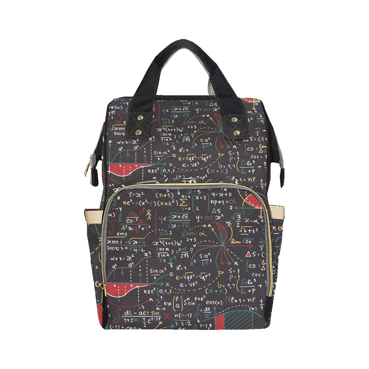 Math Pattern Print Design 04 Diaper Bag Backpack