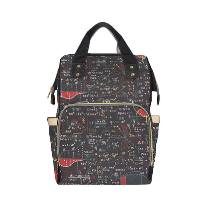 Math Pattern Print Design 04 Diaper Bag Backpack