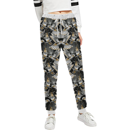 Hummingbird Gold Design Themed Print Unisex Sweatpants