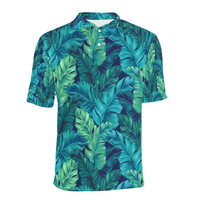Banana Leaf Pattern Print Design BL05 Men Polo Shirt