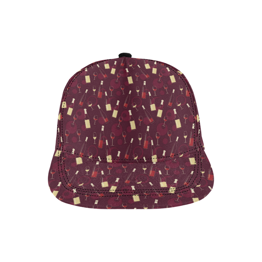 Wine Themed Pattern Print Snapback Cap