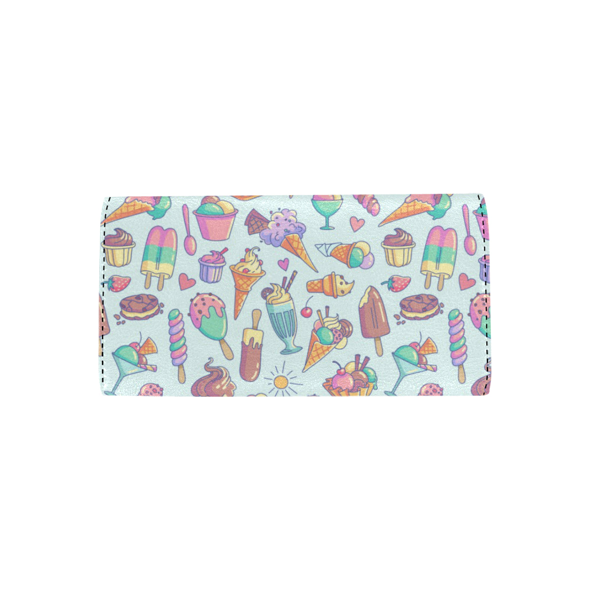 Ice Cream Pattern Print Design IC02 Women's Trifold Wallet