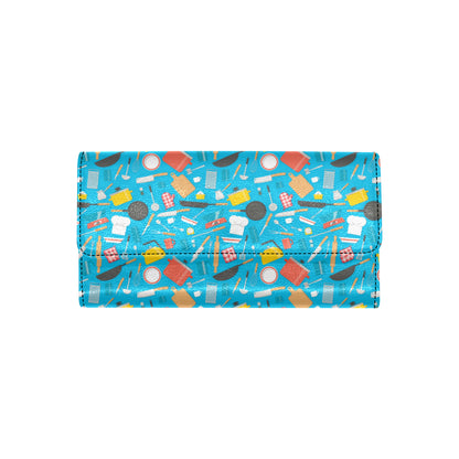Cooking Kitchen Tools Pattern Print Design 03 Women's Trifold Wallet