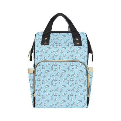 Wolf Design Print Pattern Diaper Bag Backpack