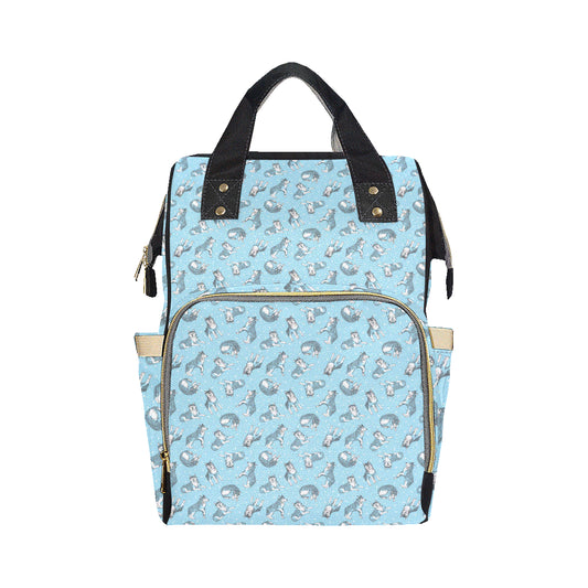 Wolf Design Print Pattern Diaper Bag Backpack