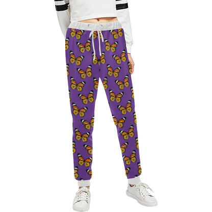 Monarch Butterfly Purple Print Pattern Unisex Sweatpants