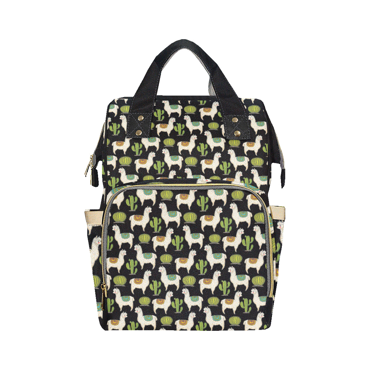 Alpaca Cactus Pattern Print Design 07 Diaper Bag Backpack