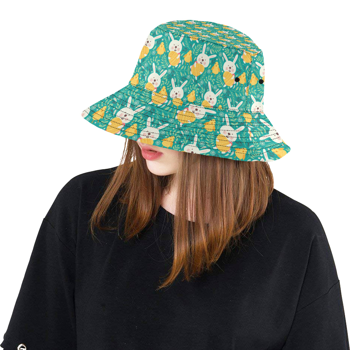 Easter Eggs Pattern Print Design RB02 Unisex Bucket Hat