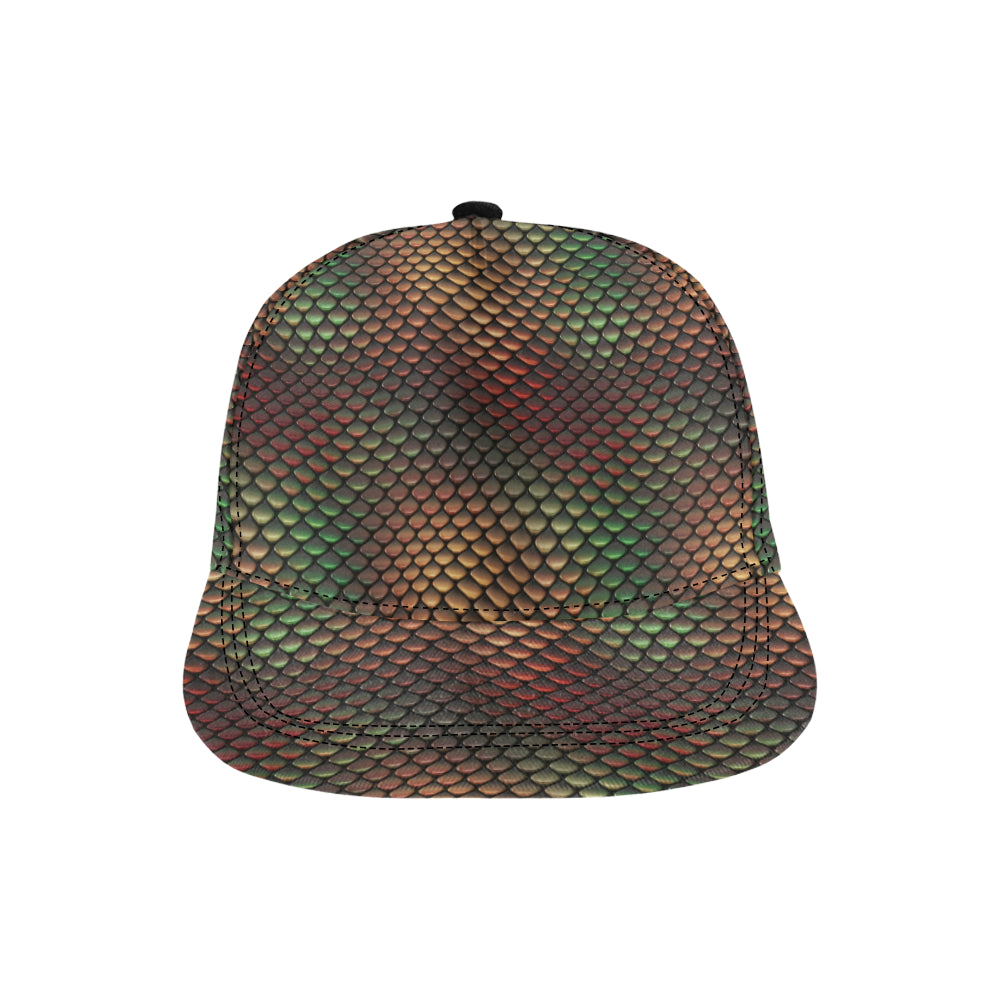 Snake Skin Colorful Print Snapback Cap