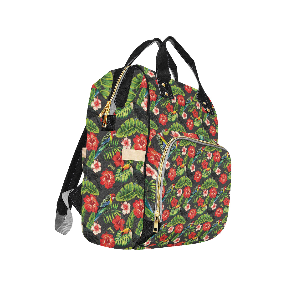 Tropical Flower Pattern Print Design TF04 Diaper Bag Backpack