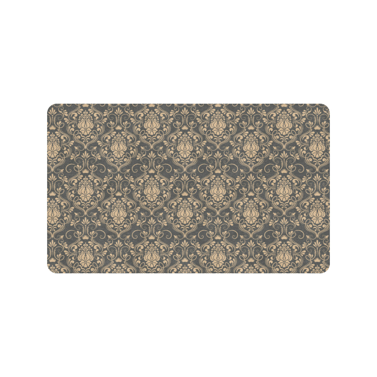 Damask Elegant Luxury Print Pattern Rubber Doormat