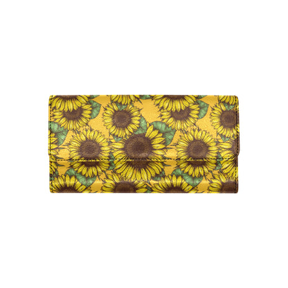 Sunflower Pattern Print Design SF04 Women's Trifold Wallet