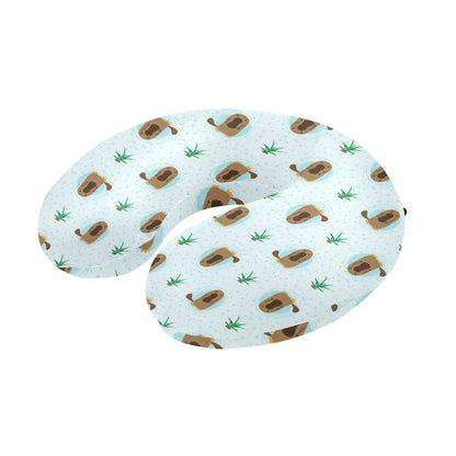Platypus Pattern Print Design A04 U-Shaped Travel Neck Pillow