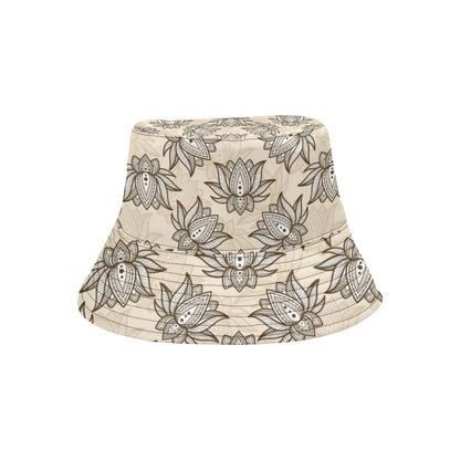 lotus Boho Pattern Print Design LO05 Unisex Bucket Hat