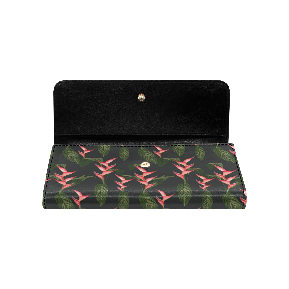 Heliconia Pattern Print Design HL07 Women's Trifold Wallet