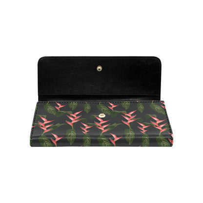 Heliconia Pattern Print Design HL07 Women's Trifold Wallet