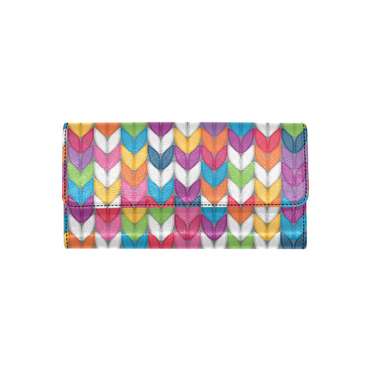 Knit Pattern Print Design 01 Women's Trifold Wallet