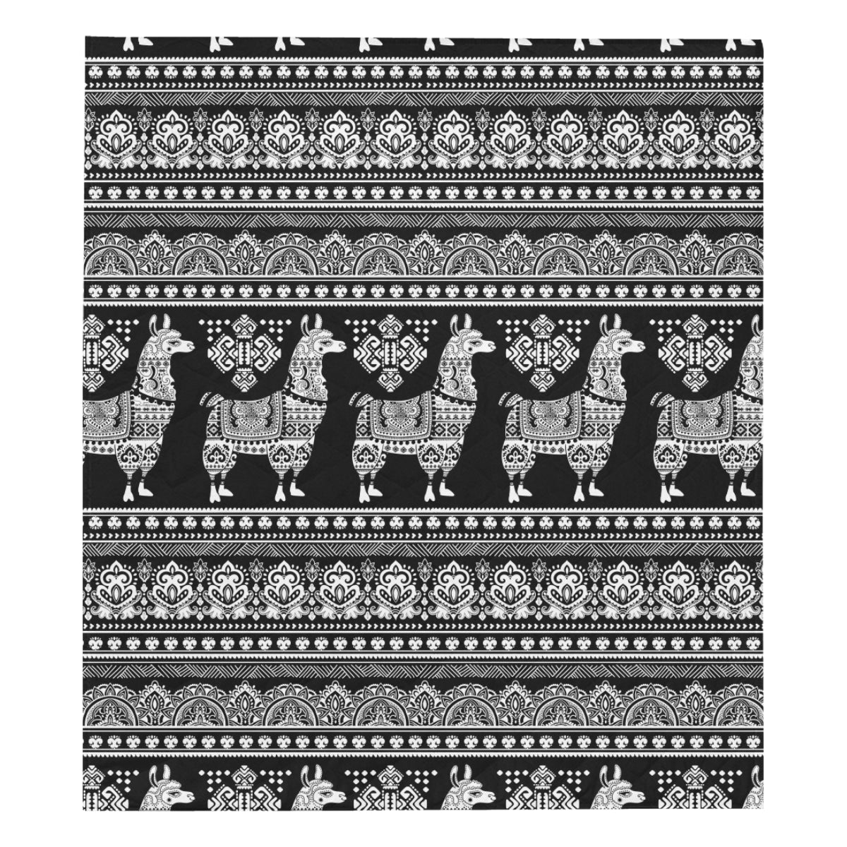 Llama Aztec Style Pattern Print Design 01 Premium Quilt