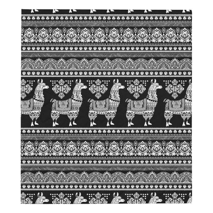Llama Aztec Style Pattern Print Design 01 Premium Quilt