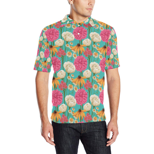 Summer Floral Pattern Print Design SF07 Men Polo Shirt