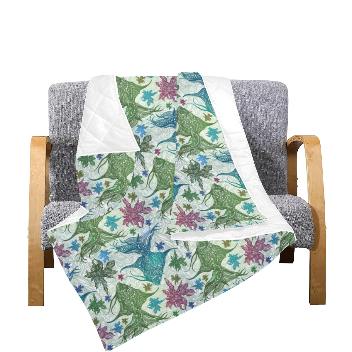 Angelfish Tribal Pattern Print Design 01 Premium Quilt