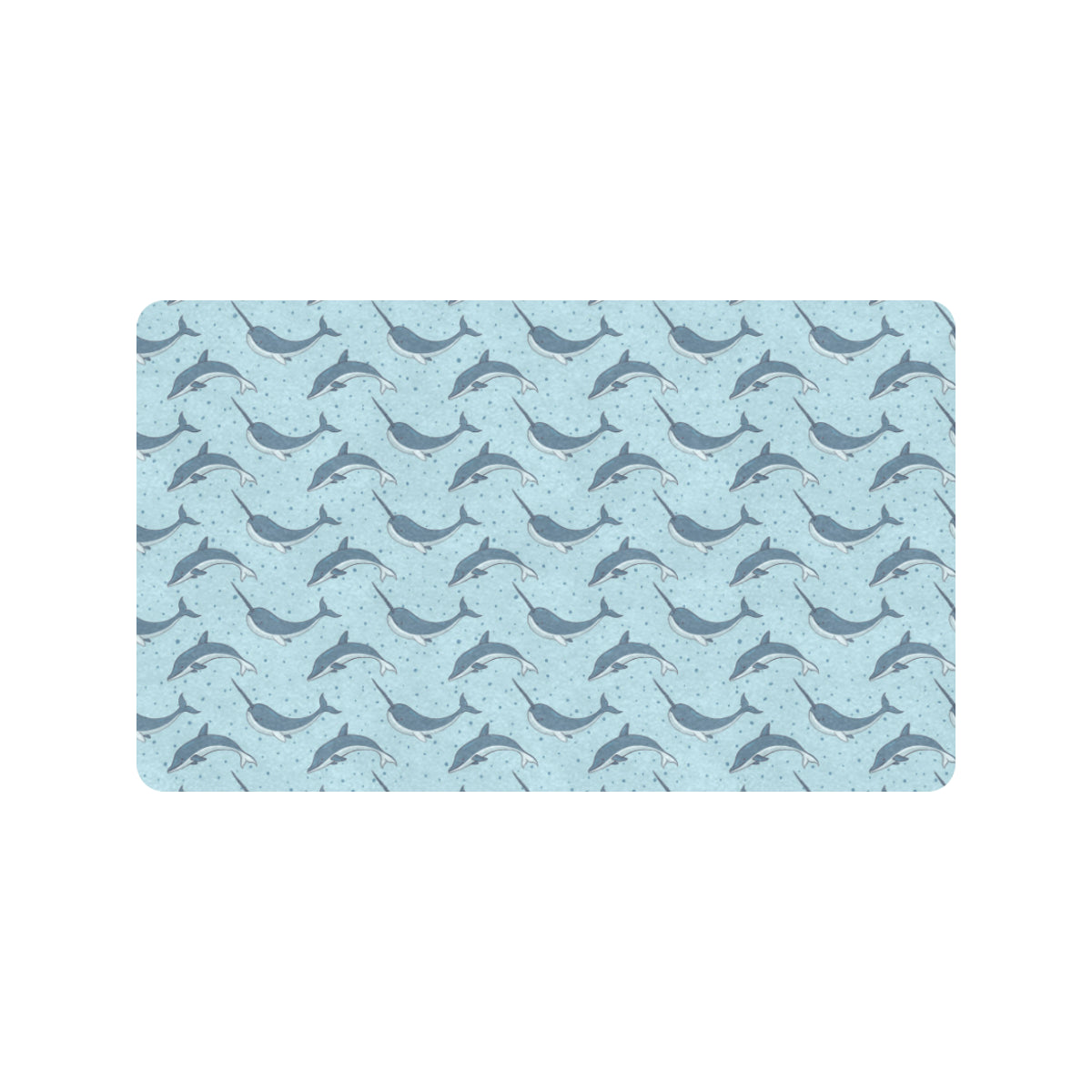 Narwhal Dolphin Print Rubber Doormat