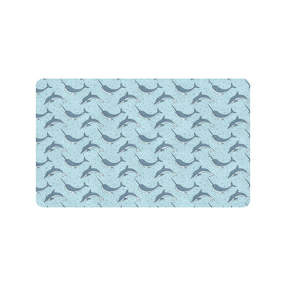 Narwhal Dolphin Print Rubber Doormat