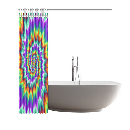 Optical illusion Pulsing fiery spirals Shower Curtain