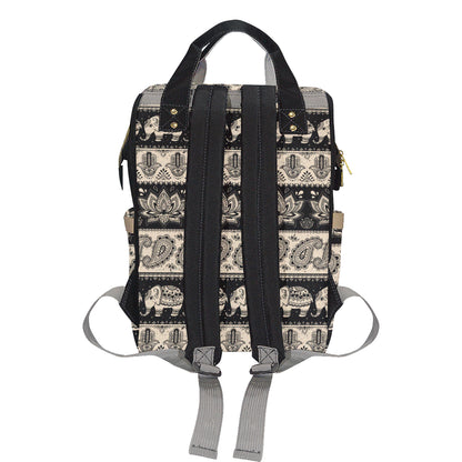 Elephant Hansa Lotus Pattern Diaper Bag Backpack