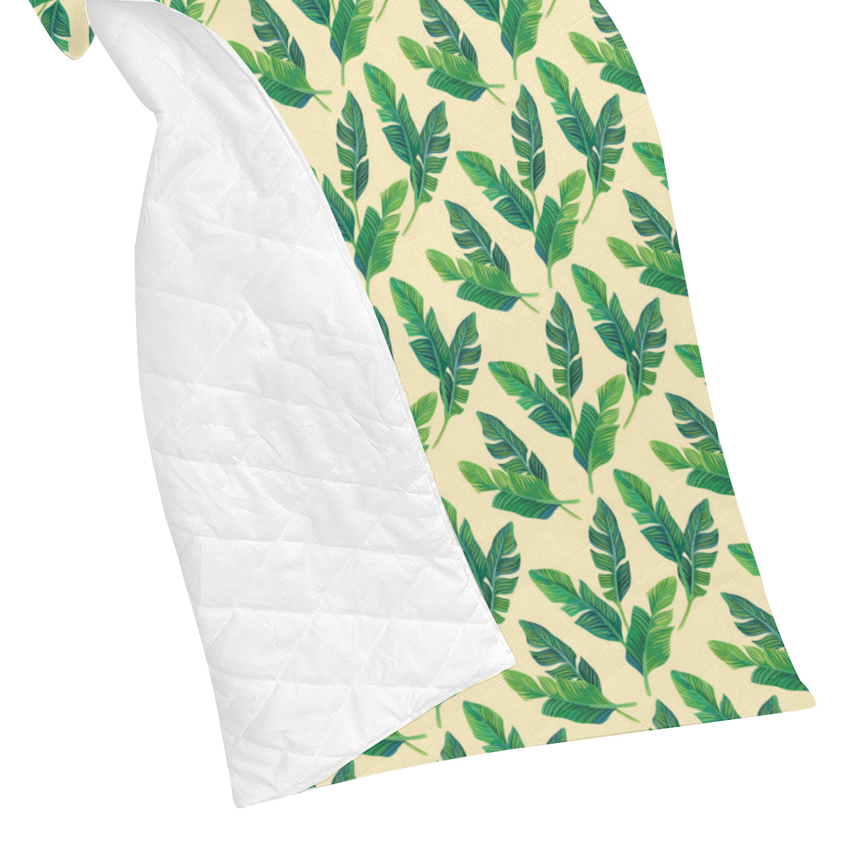 Banana Leaf Pattern Print Design 01 Premium Quilt