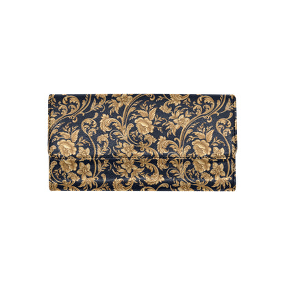 Baroque Golden Pattern Print Design 03 Women's Trifold Wallet