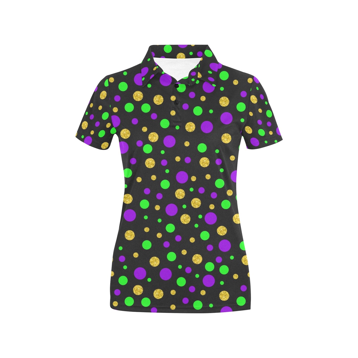 Mardi Gras Pattern Print Design 07 Women's Polo Shirt