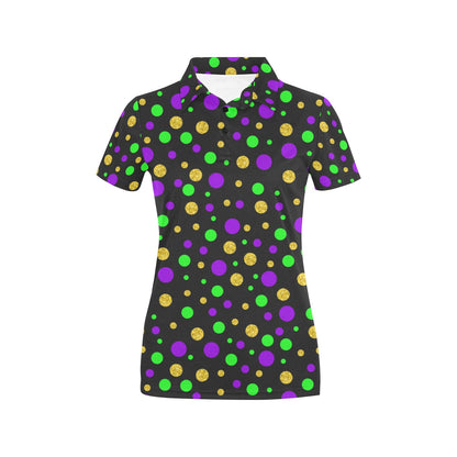Mardi Gras Pattern Print Design 07 Women's Polo Shirt