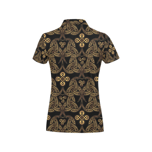 Celtic Knot Gold Design Women's Polo Shirt