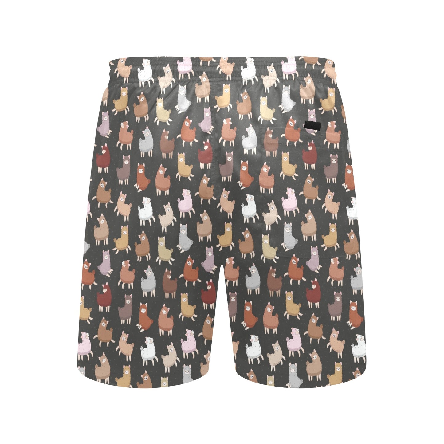 Alpaca Cute Design Themed Print Men's Swim Trunks Beach Shorts