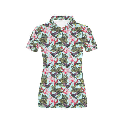 Horse Luxury Themed Pattern Print Women's Polo Shirt