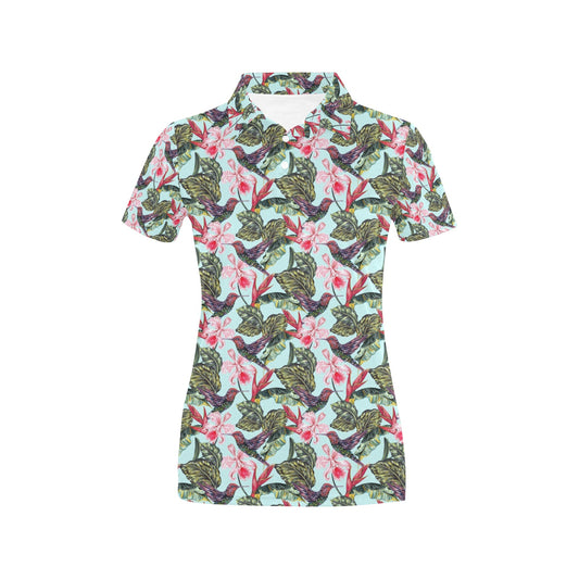 Horse Luxury Themed Pattern Print Women's Polo Shirt