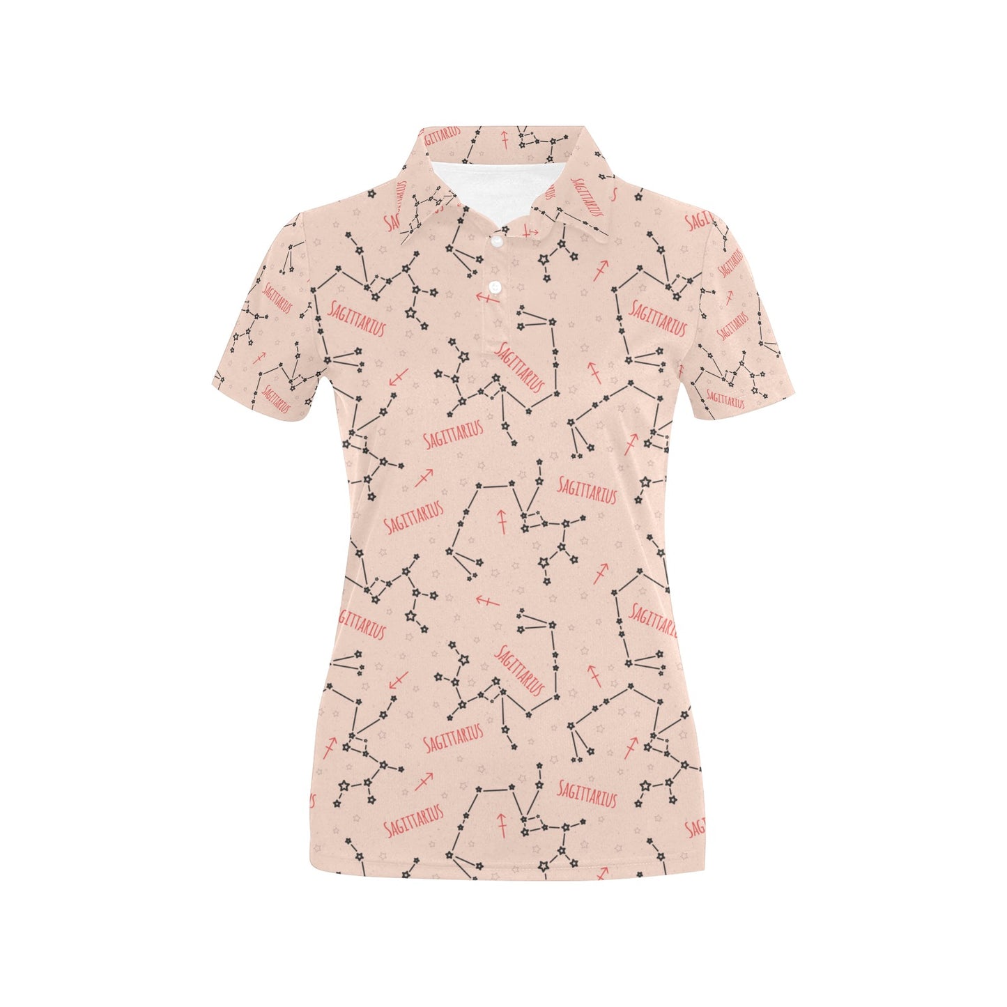 Sagittarius Star Print Design LKS302 Women's Polo Shirt