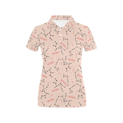 Sagittarius Star Print Design LKS302 Women's Polo Shirt