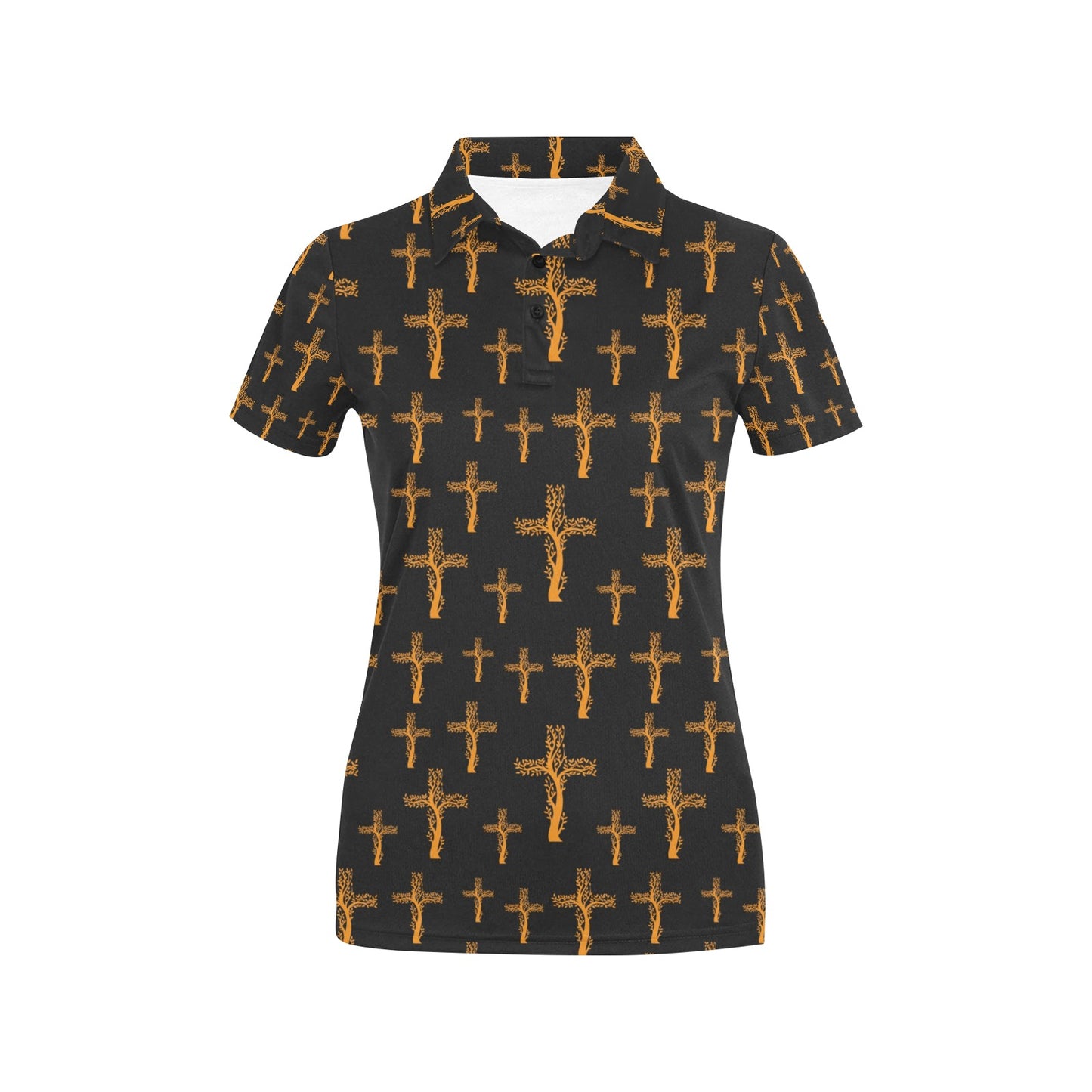 Christian Tree of Life Cross Design Women's Polo Shirt