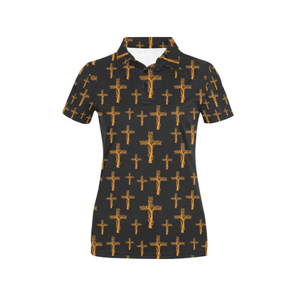 Christian Tree of Life Cross Design Women's Polo Shirt
