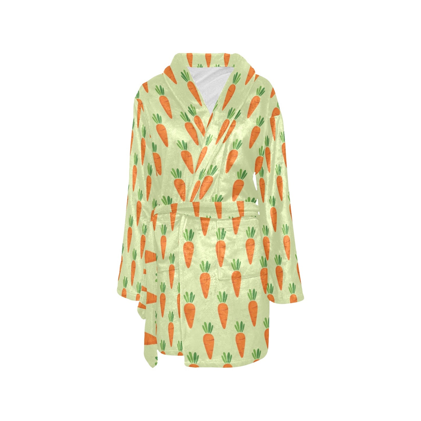 Carrot Pattern Print Design 02 Women's Fleece Robe