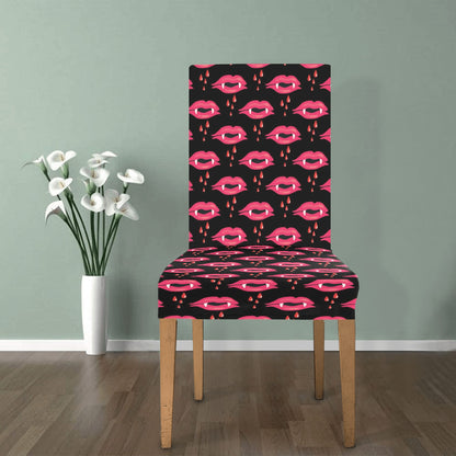 Vampire Lips Print Design LKS303 Dining Chair Slipcover