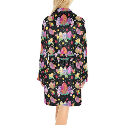 Easter Eggs Pattern Print Design RB06 Women's Fleece Robe
