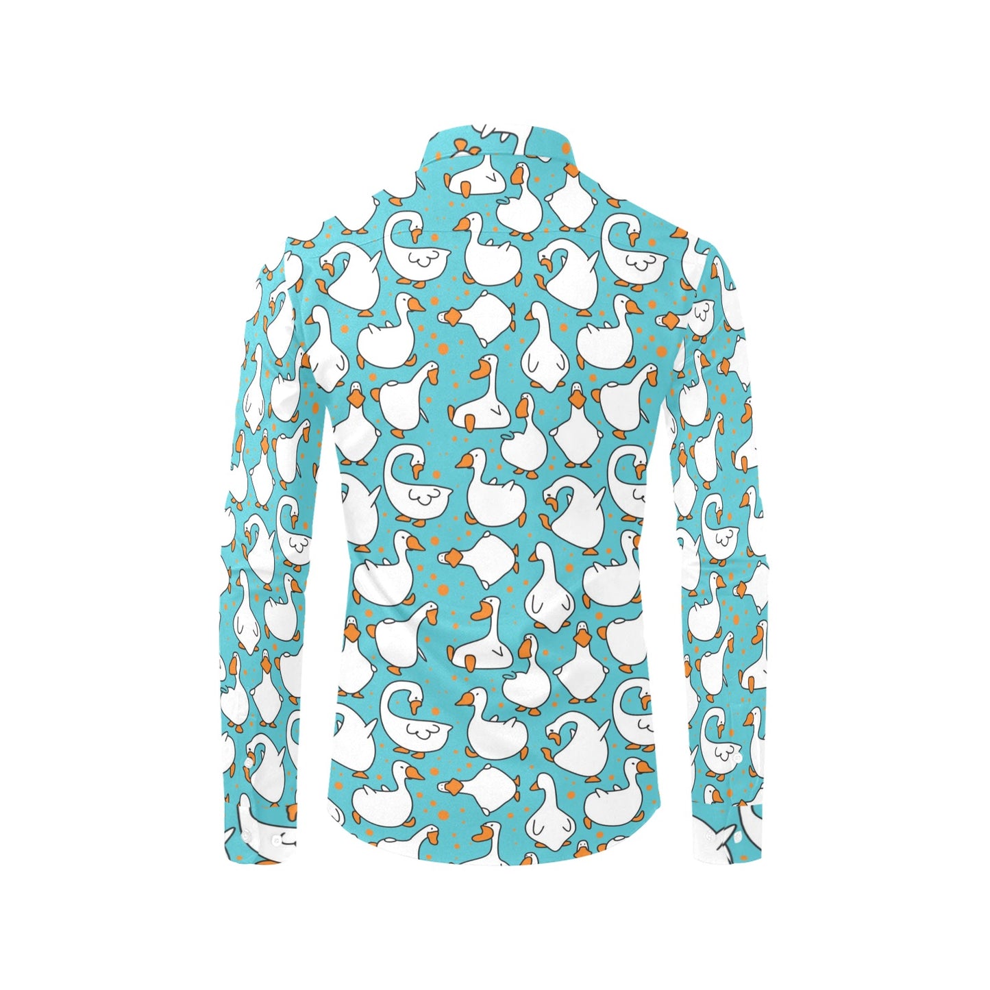 Goose Print Design LKS403 Men's Long Sleeve Dress Shirt