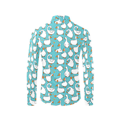 Goose Print Design LKS403 Men's Long Sleeve Dress Shirt