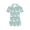 Goose Pattern Print Design 02 Women's Polo Shirt